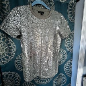 Silver sequin DKNY top
